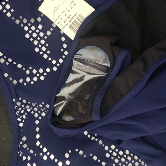 NWT  Gottex Navy Mashrabiya One-piece Swimsuit 14 - Picture 5 of 5